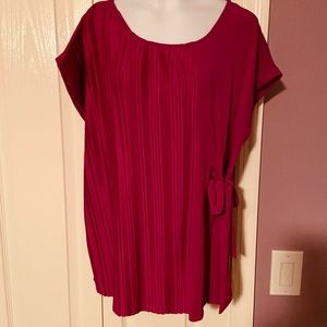 Pleated side tie blouse